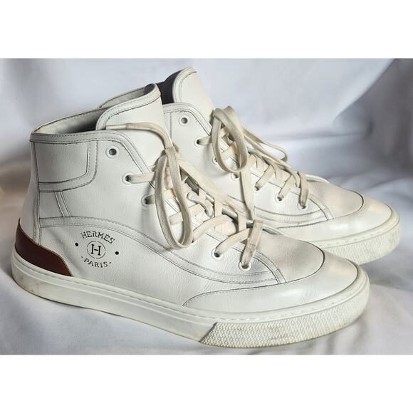 Authentic Hermes Get Up Leather Sneakers Shoes sz 42 US 9 - 10 w Prada dust bag - Picture 1 of 10